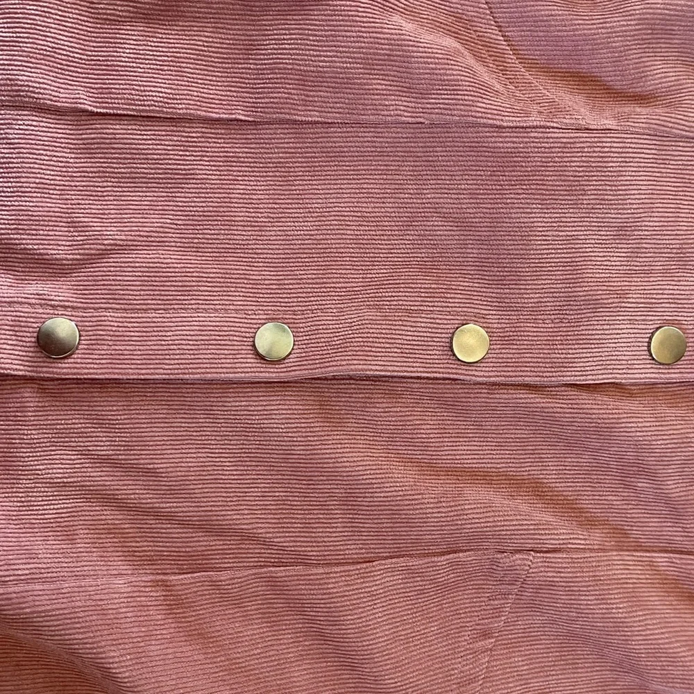 HESPERUS Blush Pink Corduroy Button Through Cord Pinafore Dress Medium - Picture 13 of 17